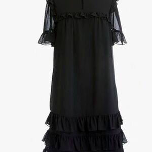 J. Crew Black Ruffle Mini Dress